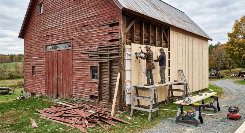 Barn Siding Replacement in Durham, NH