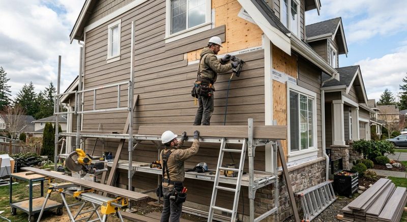 Faux Wood Siding Installation in North Berwick, ME