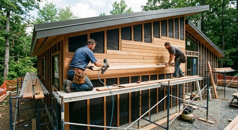 Wood Cladding Installation in Rochester, NH